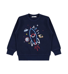 Civil Boys Uzay Mekiği Baskılı 2-5 Yaş Sweatshirt Km - Lacivert