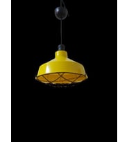 Dylight Retro Metal Sarı Kafesli Dekoratif Tekli Kafe Mutfak Aydınlatma Avize Çap:30 cm