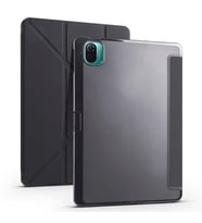 Xiaomi Mi Pad 5 Kılıf Tri Folding Kalem Bölmeli Standlı Yumuşak Silikon Kılıf (Siyah)