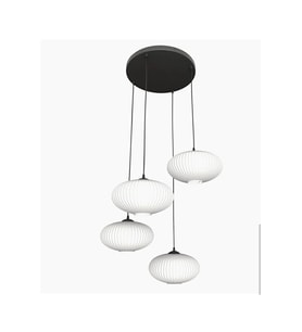 Mat Opal Beyaz 4’lü Sarkıt Avize Elips Cam Modern Salon Avize Masaüstü E27 Led Uyumlu