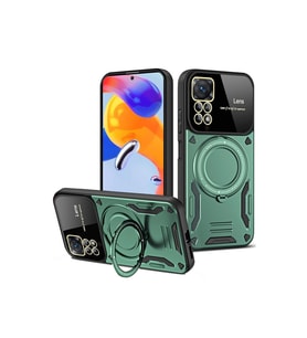 Xiaomi Redmi Note 12 Pro 4g Kılıf Joy Lens Standlı Kapak - Koyu Yeşil