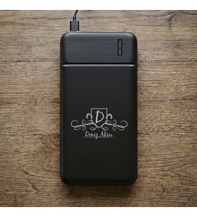 BK Gift Kişiye Özel İsimli 10.000 mAh Powerbank PB-4011 -10, LED Göstergeli Taşınabilir Şarj Cihazı, Kurumsal Hediye