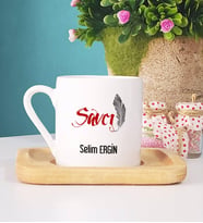 Savcı Türk Kahvesi Fincanı Ahşap Altlıklı