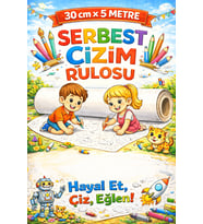 Haydi Dekor  30 cm x 5 Metre Serbest Çizim Rulosu  Dev Çizim Kağıdı  Çocuklar ve Öğrenciler Için Yaratıcı Çizim Rulosu  Büyük Boy Boş Çizim Kağıdı