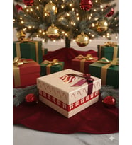 16×16×9 cm Soren No:4 Kare Hediye Kutusu – Yılbaşı Dekoratif Hediye Paketi