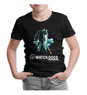 Watch Dogs Siyah Çocuk Tshirt