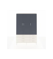 Arges Dolap 5 Raflı 6 Çekmeceli Tek Askılı 132x30x195 Aytaşı-Antrasit/Aytaşı