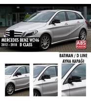 Mercedes B Uyumlu Serisi W246 (2012-2018) Batman Yarasa Ayna Kapağı (Parlak Siyah)