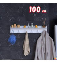 Modilayn Kedi Serisi 6’lı Banyo Askısı Seti  96,4x18 cm 18 Kancalı Raflı Düzenleyici Yer Tasarrufu