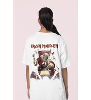 Iron Maiden Rock Metal Sırt Baskılı Unisex Oversize Müzik Grubu Tişört