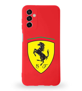 Samsung Galaxy M23 Uyumlu Lansman Kılıf. Altı Kapalı İçi Kadife  Ferrari Tasarımlı Silikon Kapak (Şeffaf)