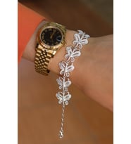 Kelebek Model 925 Ayar Gümüş Telkari Kadın Bileklik 201024182