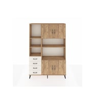 Arges Dolap 8 Raflı 4 Çekmeceli 4 Kapaklı 132x30x195 Çam-Çam/Aytaşı