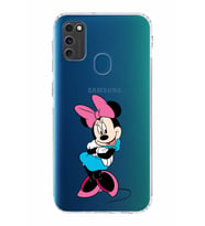 Samsung Galaxy M30s  Kamera Korumalı Kapak Minnie Mouse Tasarımlı  Şeffaf  Kılıf