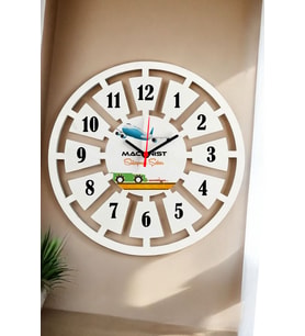 Machinist Duvar Saati 40cm (Beyaz)