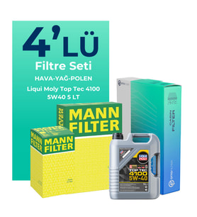 MANN Dacia Duster 1.6 Benzinli Filtre Bakım Seti Liqui Moly Motor Yağlı (2018-2022) 4 Lü