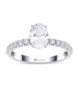 1.50 Karat Oval Tektaş Pırlanta Yüzük
