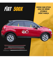Fiat 500X Krom Cam Çıtası 4 kapı 4 Prç 2014 üzeri  P.ÇELİK