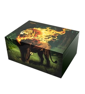 Lubinski Special Edt. Fire Lion Puro Kutusu Humidor 80's Kahve LB-014