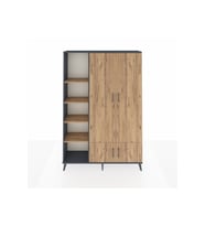 Arges Gardrop 6 Raflı 4 Kapaklı Tek Askılı 132x30x195 Antrasit-Çam