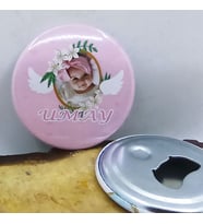 10 Adet Melek Konsept Bebek Mevlüt Hediyesi Baskılı Resimli Metal Magnet Açacak 58 mm Doğum Günü He-