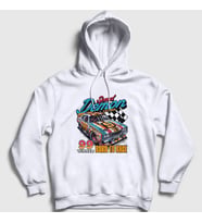 Presmono Unisex Beyaz Speed Demon Araba Yarışı Otomobil Kapüşonlu Sweatshirt 472397tt