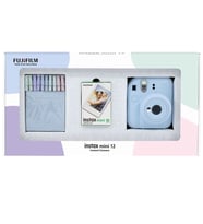 Instax mini 12 Mavi Fotoğraf Makinesi 10'lu Film ve Mandal Bundle Box