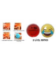 GÜLEN EMOJİ KIRMIZI CEYLAN CEP SOBASI,EL ISITICI,2 ADET SICAK SU TORBASI PVC  9cm