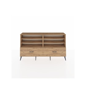 Arges Konsol 6 Raflı 2 Çekmeceli  176x30x99 Çam-Çam