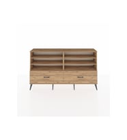Arges Konsol 6 Raflı 2 Çekmeceli  176x30x99 Çam-Çam