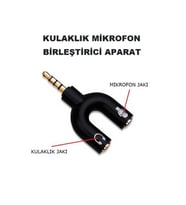 Stereo 3.5mm Aux Cep Telefonu Kulaklık ve Mikrofon Ayırıcı Y TİP
