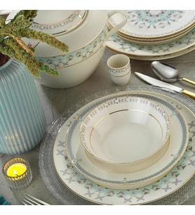 Kütahya Porselen Bone Kalipso 62 Parça 11403 Desenli Yemek Takım