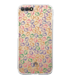 Huawei Y6 2018  Kamera korumalı Kapak Hello Kitty Tasarımlı  Şeffaf Kılıf