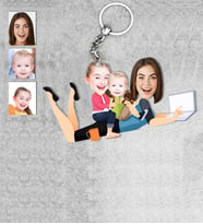 Kişiye Özel Aile Ahşap Anahtarlık-17