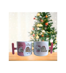 Ghostbastır Design Pusheen ve Hello Kitty Kupa Bardak Tek Adet 0383