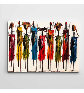 Afrikalı İnsanlar Modern Sanat Kanvas Tablo