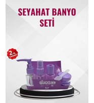 Seyahat Boy Banyo Seti 5’Li Mini Şişe Krem Kutusu Çantalı