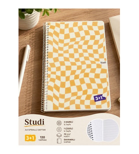 A4 120 Yaprak 3+1 Spiralli Defter