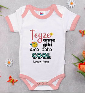 BK Kids Kişiye Özel Pembe Bebek Body Zıbın - Model 52