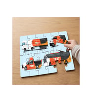 İş Makineleri Tasarımlı 24 Parça Ahşap Çocuk Puzzle MPK0139