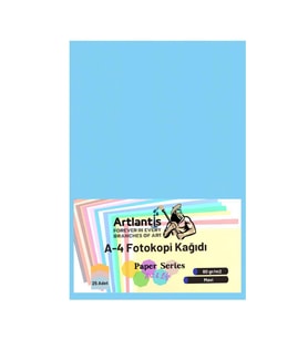 Mavi Renkli A-4 Fotokopi Kağıdı 25 li 1 Paket Artlantis Fotokopi Renkli A4 Kağıdı