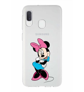Samsung Galaxy A20e   Kapak Minnie Mouse Tasarımlı Şeffaf Silikon Kılıf