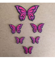 AHŞAP DUVAR SÜSÜ PEMBE KELEBEK