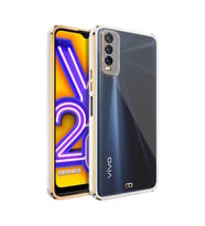 Xiaomi Redmi 10 Kılıf Köşeli Gold Şeffaf Kapak (Beyaz)