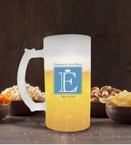 BK Gift Kişiye Özel Dünyanın En Kral Babası Tasarımlı Buzlu Cam Bira Bardağı 50cl-1 (Beyaz)