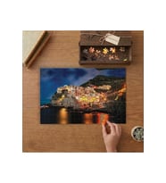 Gece Denz ve Şehir Manzarası Tasarımı 240 parça Ahşap Puzzle Ahşap Kutuda MP06863