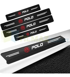 Volkswagen Polo Karbon Kapı Eşiği Koruma Araba Etiket Oto Sticker Yapıştırma 4 Parça