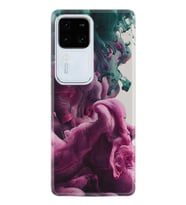 Vivo V30 Kılıf Desenli Silikon Pink Green Cloud 1306