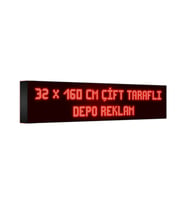 Kırmızı Kayan Yazı Led Tabela 32x160 cm Çift Taraflı
