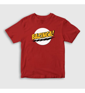 Presmono Unisex Çocuk Kırmızı Bazinga The Big Bang Theory T-Shirt 181093tt